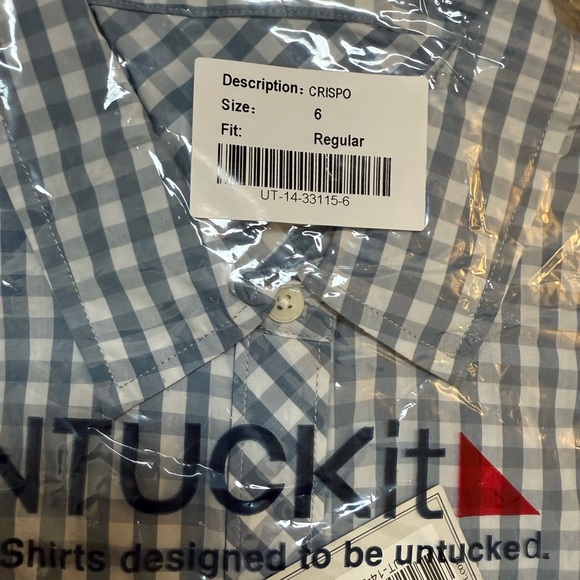 Untuckit Crispo Women’s Light Blue Gingham Plaid Button Down - Picture 4 of 5
